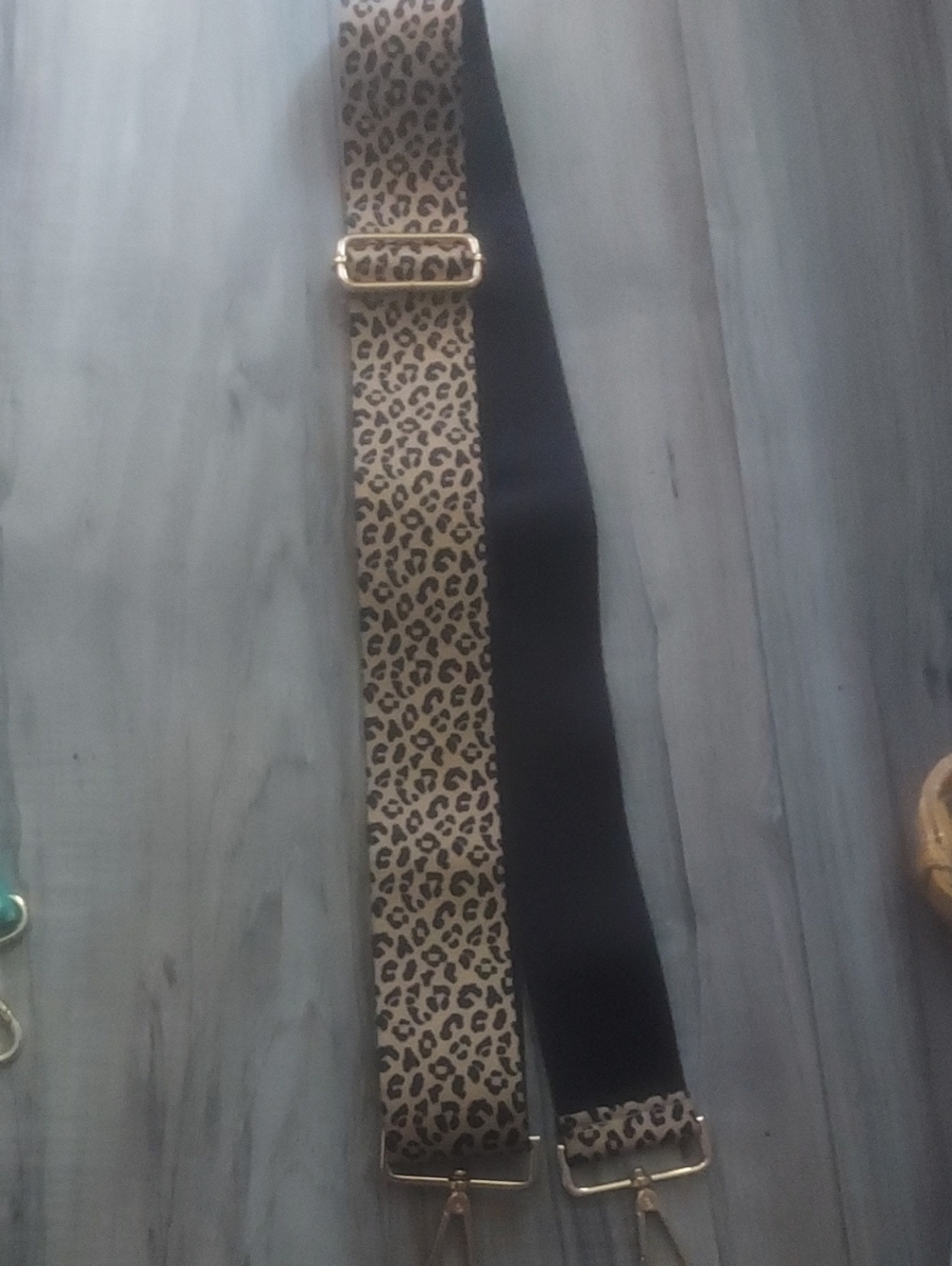 Leopard Print Adjustable Crossbody Strap for Men Bags - Black & Beige